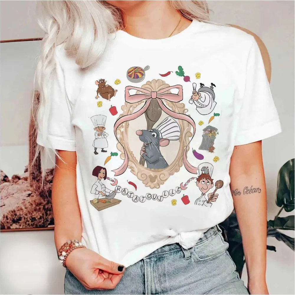 الرجعية Coquette القوس الشيف الصغير ريمي الراحة الألوان ريمي راتاتوي تي شيرت أي شخص يمكن أن يطهي ديزني لطيف ماوس قميص تي شيرت #1