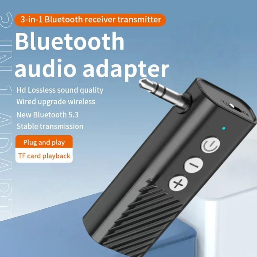 

Приемник Bluetooth 5,3 для автомобиля 3,5 мм AUX Bluetooth автомобильный адаптер беспроводной аудиоприемник для ПК ТВ домашние стерео/проводные наушники