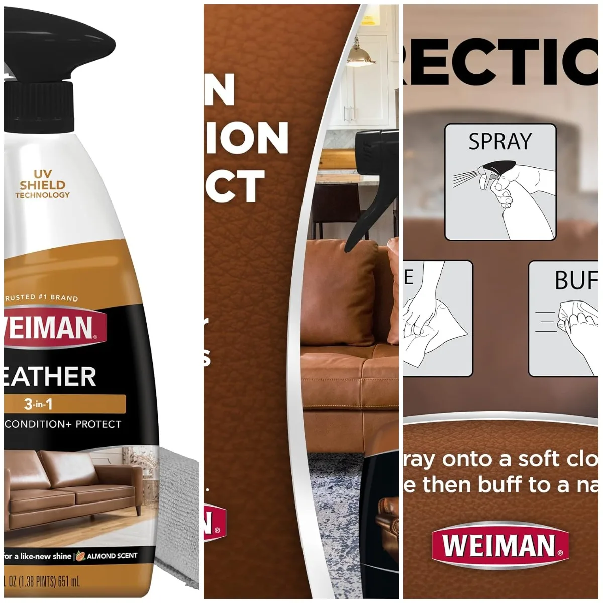 

Leather Cleaner, Polish and Conditioner for Furniture, Car, Purses, Shoes, Boots and Couches- Micro Fiber Towel Included, 22oz