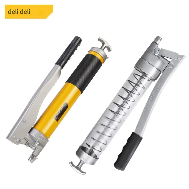 DL471600T Tool Labor-saving Heavy Duty Grease Gun Transparent Tube Large Capacity Manual Double Plug Oiler Car Butter