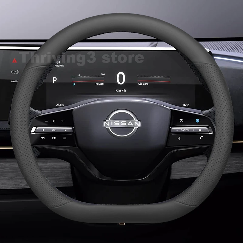 

Leather Car Steering Wheel Cover For Nissan Ariya e-4orce 2026-2020 Non-slip Auto Steering Wheel Nissan Ariya Accessories