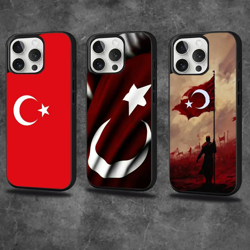 

Чехол для телефона с турецким флагом Турции для iPhone 17,16,15,14,13,12,11, Pro, Max, Plus, Mini, SE4, E с магнитной беспроводной зарядкой Magsafe