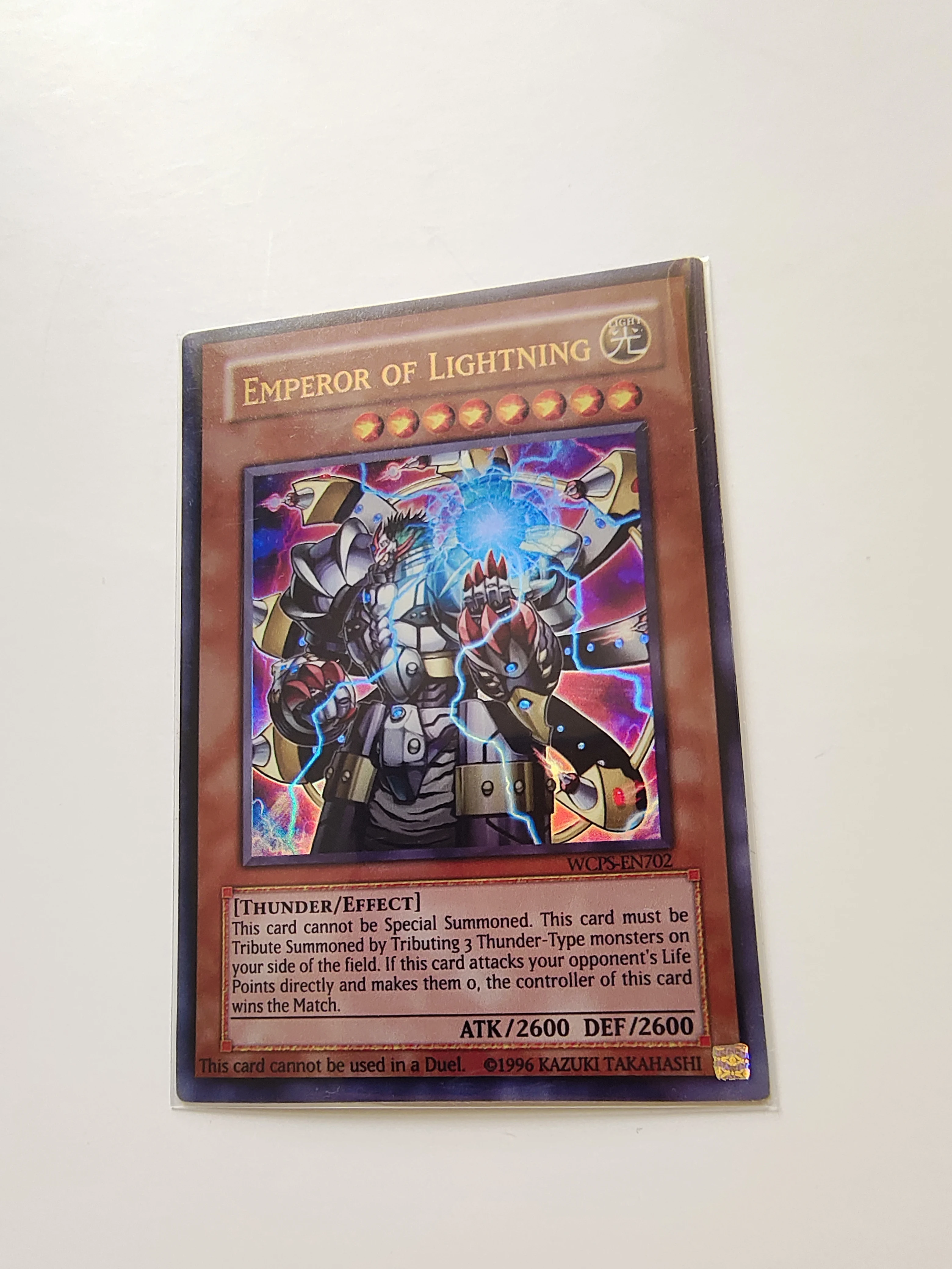 Yu Gi Oh Ultra Rare/UR TCG Emperor of Lightning(WCPS-EN702) Board Game English Gift Collection Toy Card (Not Original)