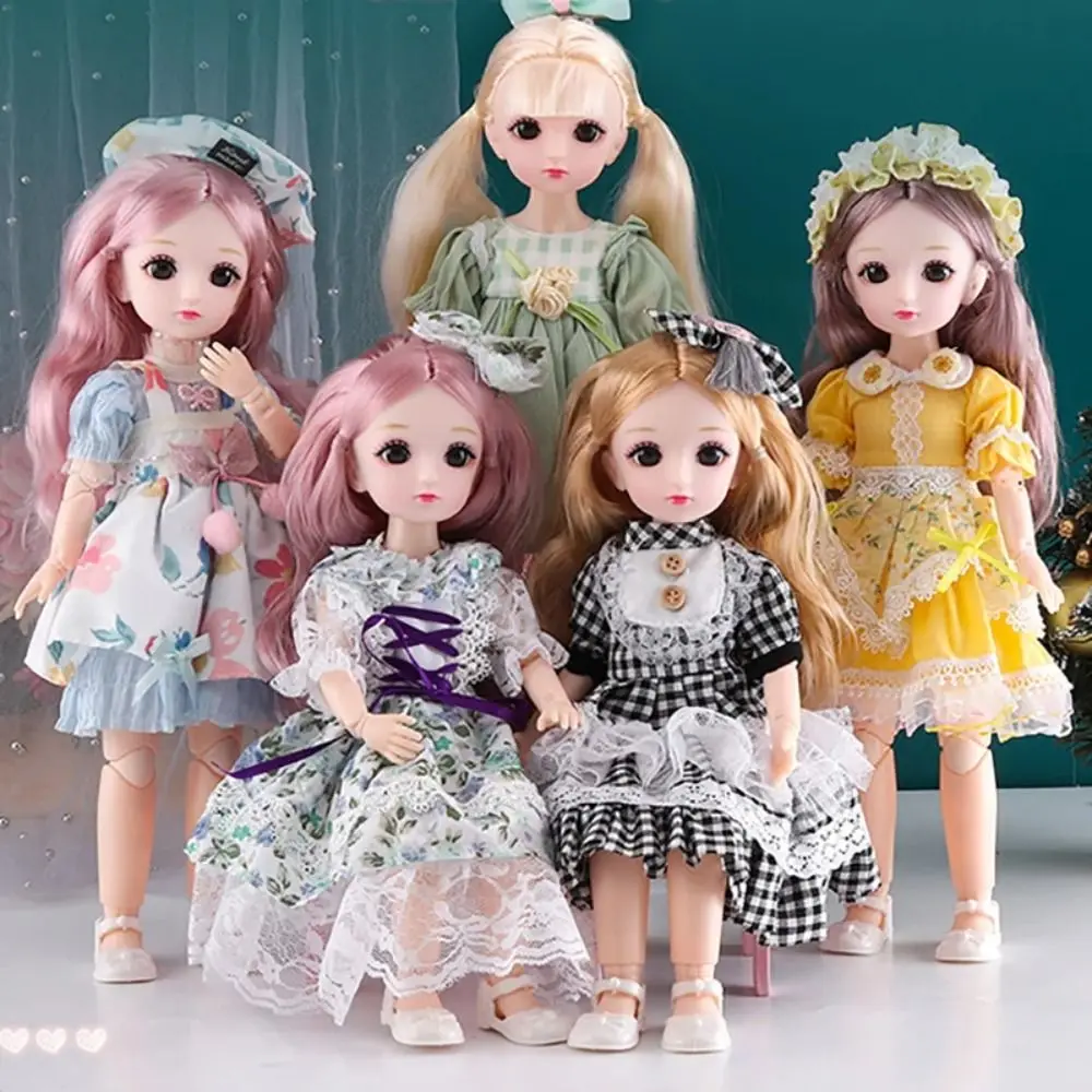 Bonecas multiestilo com saia de bolinhas, requintadas roupas de bonecas BJD, elegante vestido de algodão, 1:6 SD, 30cm