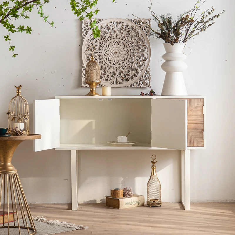 

entrance cabinet solid wood retro room wall side cabinet carved storage locker wrought iron s