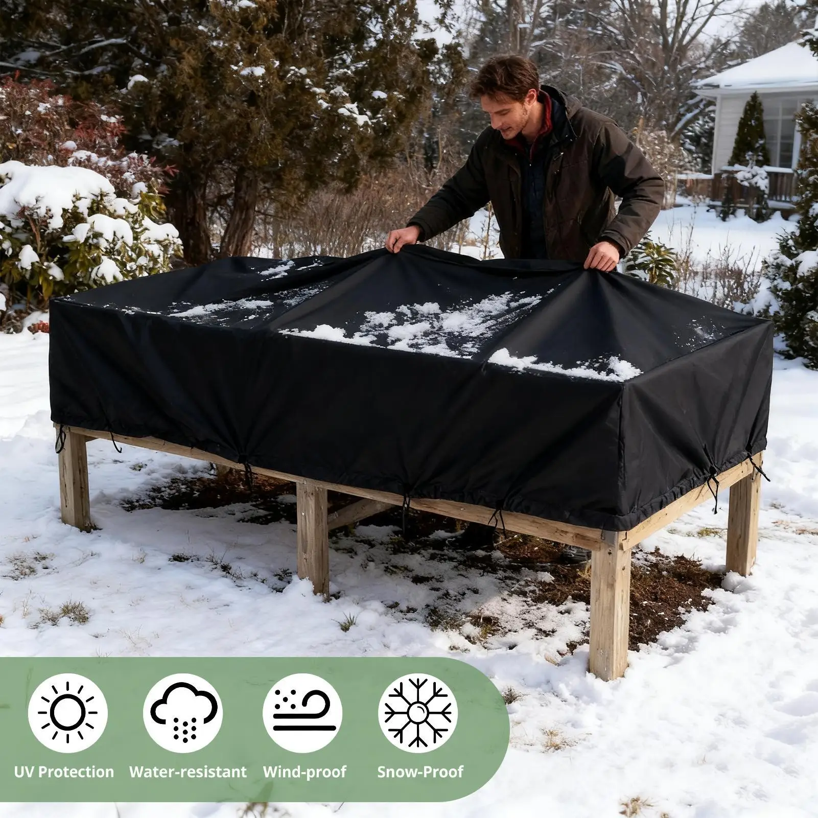 Raised Bed Plant Cover Waterproof Windproof Outdoor Plant Box Cover For Tomato Flowers Strawberry Blueberry Vegetables Fruits