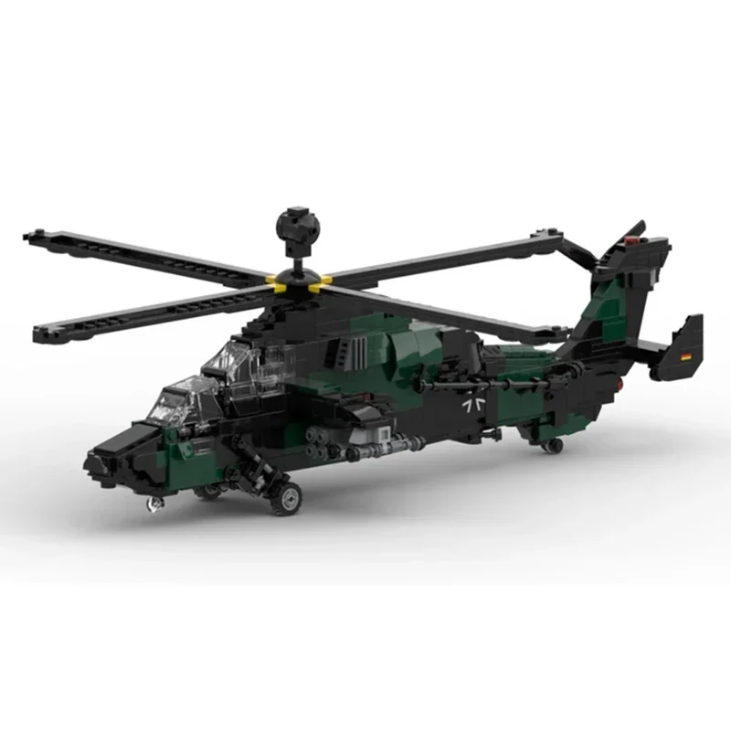 Military Aircraft Model Moc Building Bricks Eurocopter EC665 Tiger Fighter Technology Blocks Gift Christmas Toy DIY Set Assembly