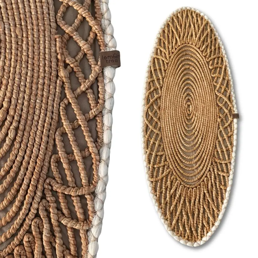 

Тканая дорожка на стол, овальная, ручной работы, для декора обеденного стола, водонепроницаемая, легко чистится, в стиле фермерского дома, бохо, рустик, для осени