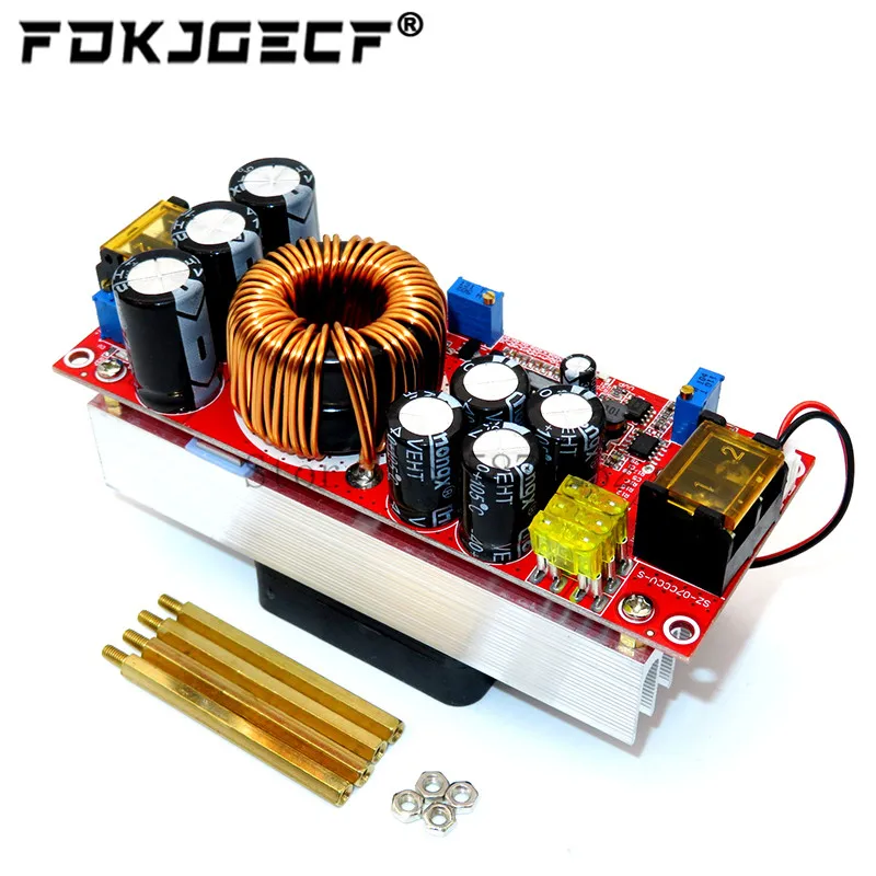 DC-DC 1500W 30A Voltage Step Up Converter Boost CC CV Power Supply Module Constant Current Module With Fan 10-60V to 12-90V