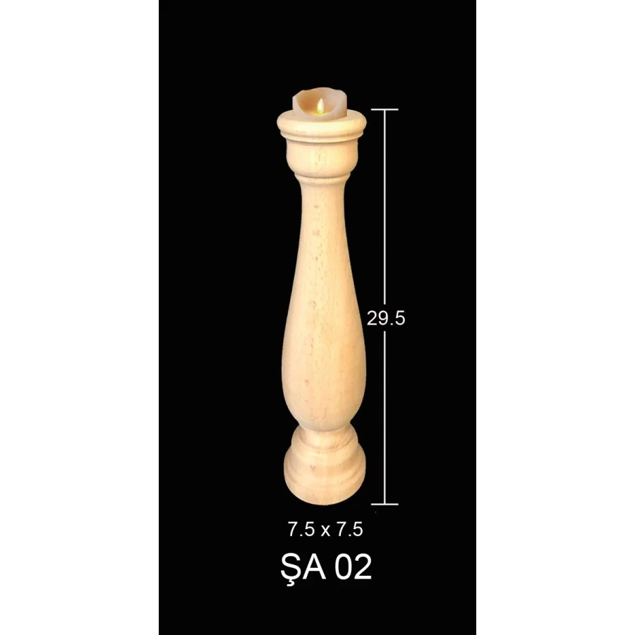 ŞA02 29.5cm Table Top Candelabra, Wood Painting Mdf Candlestick