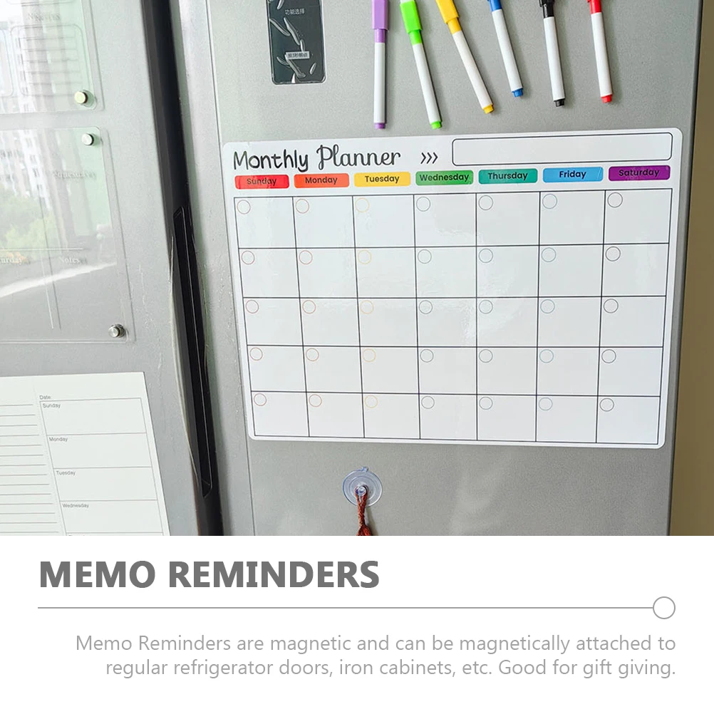 

Magnetic Planner Board Dry Erase Fridge Writing Board Kitchen Supplies Reusable PVC Memo Planning Notes Reminders Refrigerator