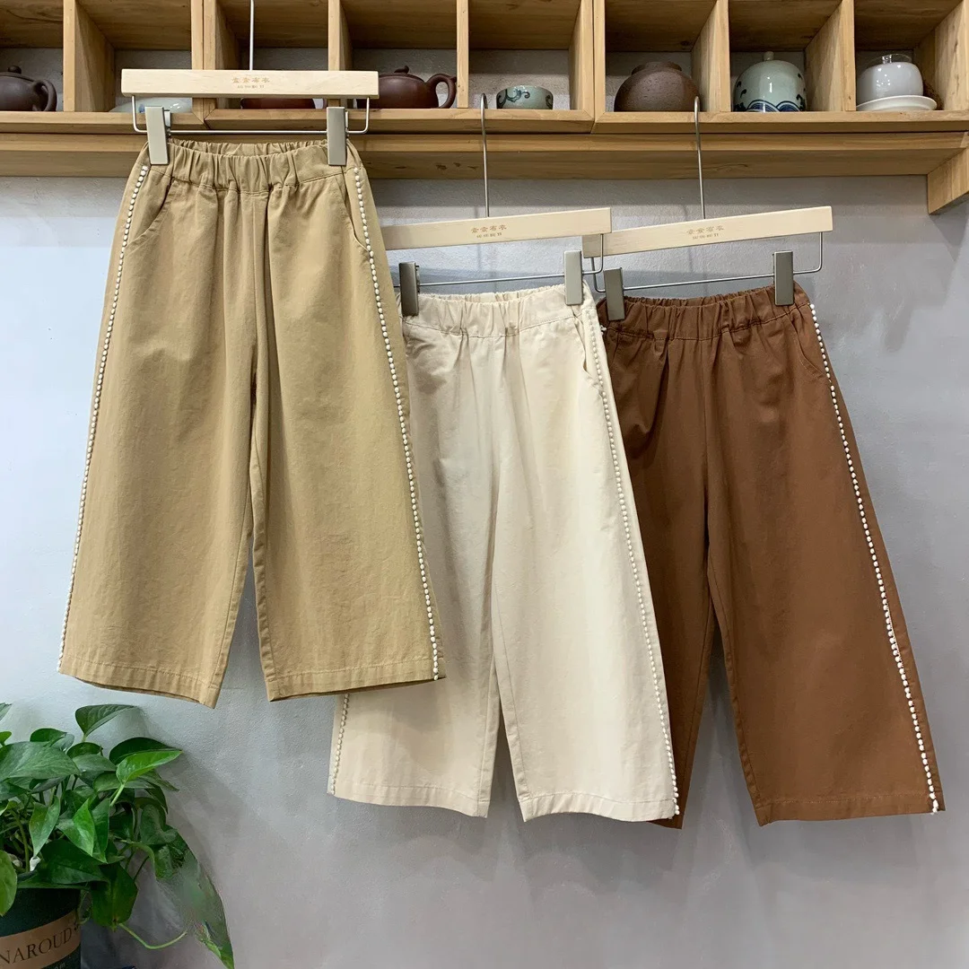 

Girls pants new foreign-style straight-leg casual trousers autumn 2024