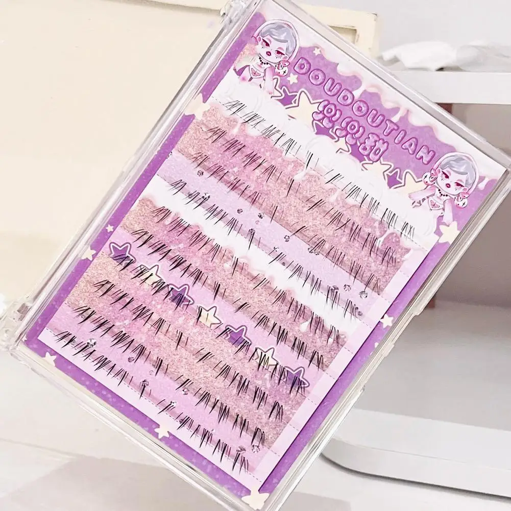 10 Rows Lower Eyelashes Fairy Fake Lashes Slanted Small Crossed Segmented Natural Under Lashes Manga Lashes Cosmetics