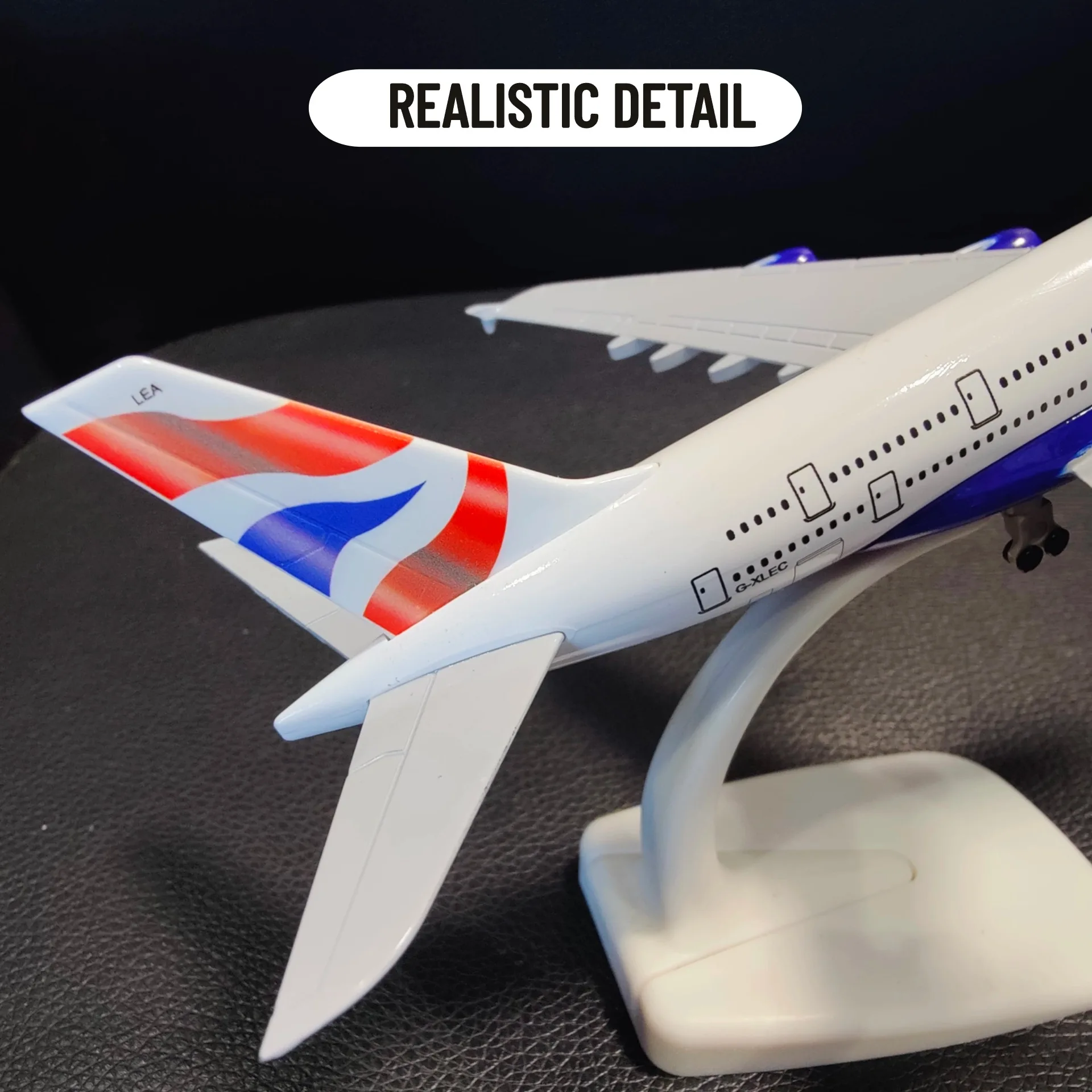 Scale 1:250 Metal Aviation Replica 20cm, Birtish A380 Aircraft Model Airplane Miniature, Xmas Gift Kids Fidget Toys for Boys