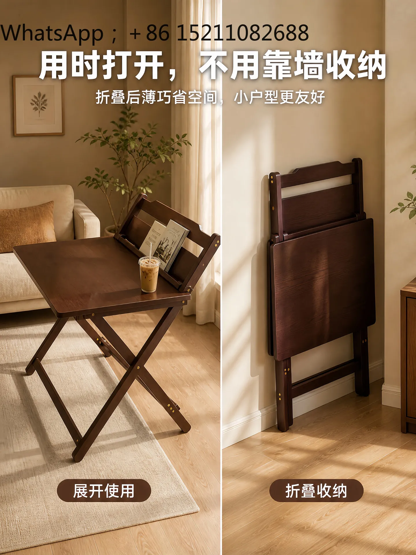 LLY folding desk household small apartment guqin table practice guzheng free installation new Chinese tea table