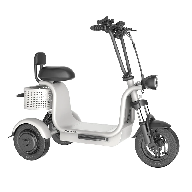 New Electric Tricycle with Battery Charger Adult Parent-child Travel Folding Three-wheeled Electric Bicycle