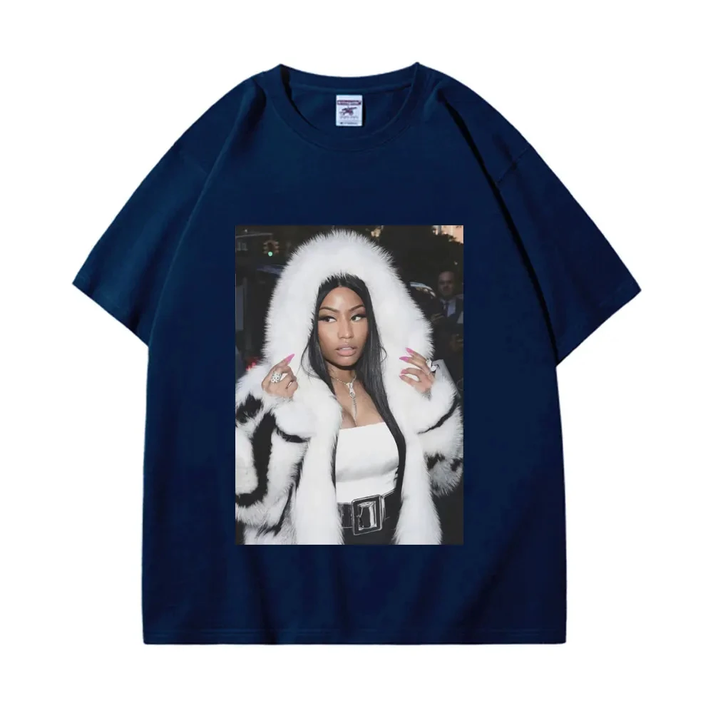 Men Women Vintage Trend Short Sleeve T-shirt Rapper Nicki Minaj Graphic T Shirts Fashion Hip Hop Oversized T-shirts Streetwear