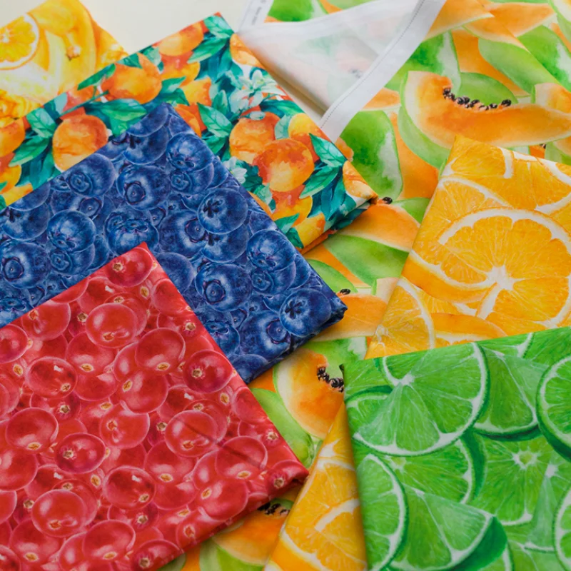 Fresh Fruit Cotton Digital Printed Sewing Fabric, Children's Clothing, Patchwork, Home Shirt Cloth, 145x50cm