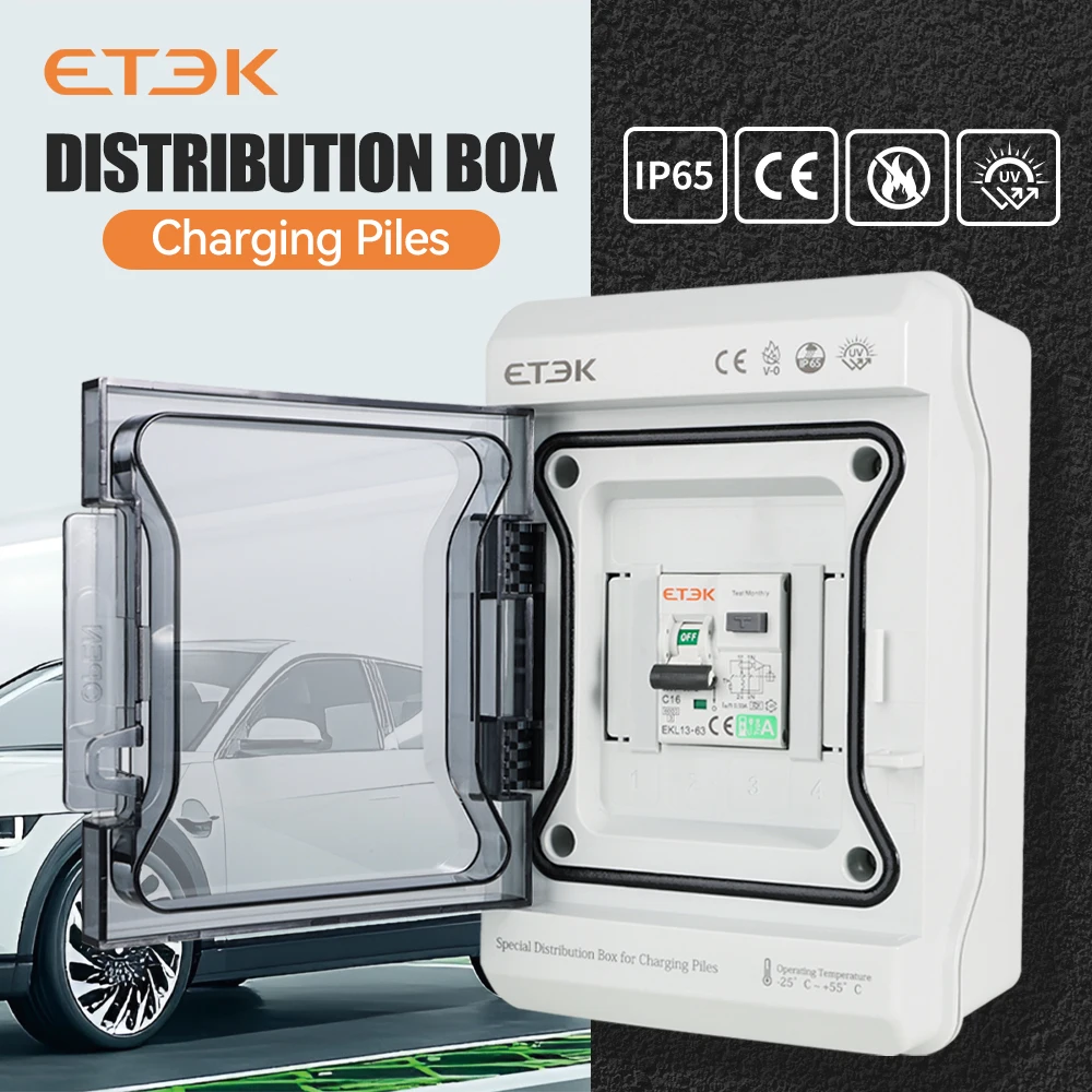 ETEK Solar Photovoltaic (PV) Combiner Box with Lightning Protection Function, Miniature Circuit Breaker, Waterproof Box, IP65 Ra