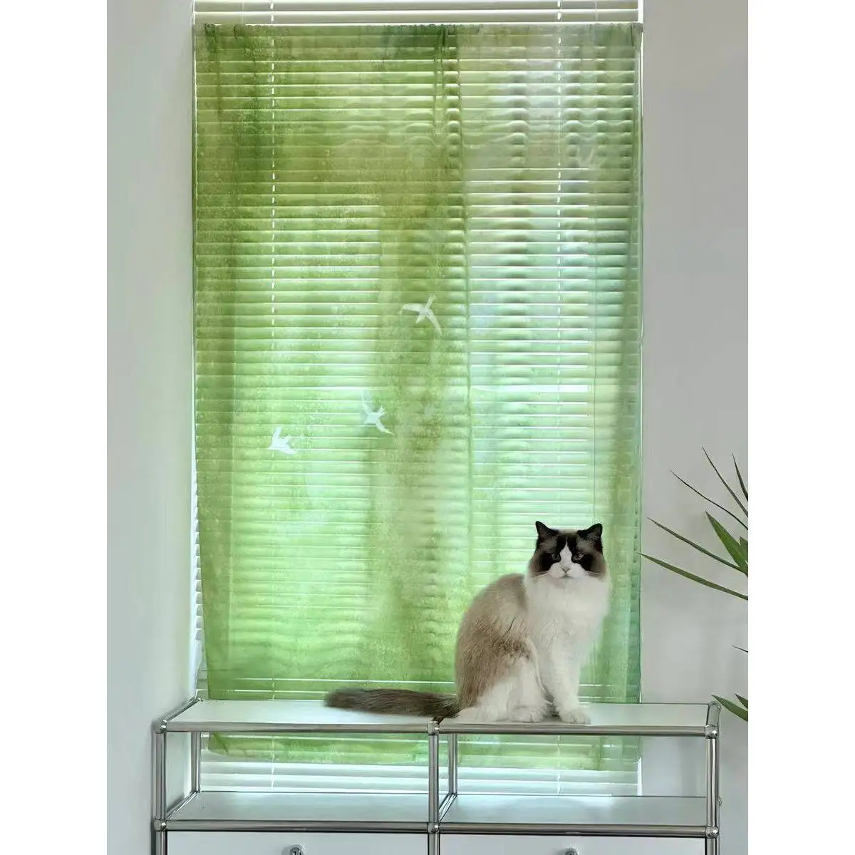 Summer Healing Green Series Hanging Cloth Bedroom Decorative Door Window Tapestry Photography Background European Style Long ...