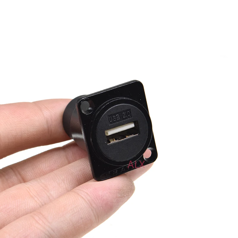 1PCS D type metal usb female socket module panel mounting holder adapter usb 2.0 female to female connector for 86 panel cannon