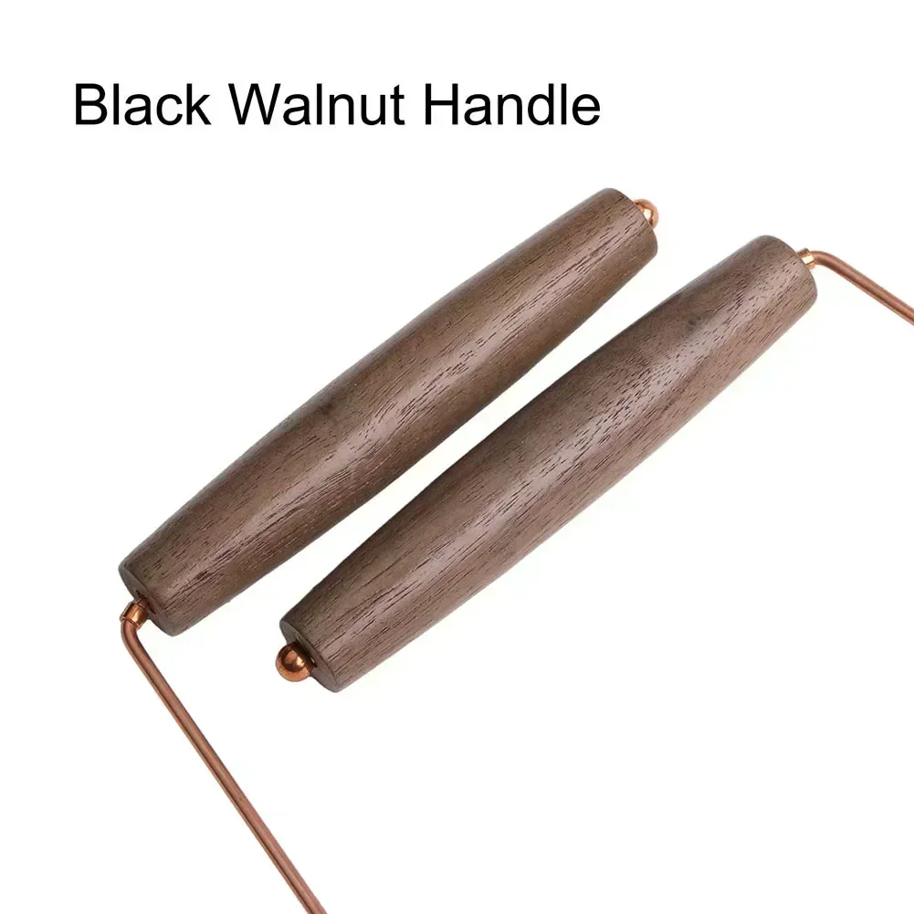 2 pezzi di rame puro metal detector asta acqua streghe portatile drago ricerca strumento di divinazione con manici in legno asta da rabdomanzia