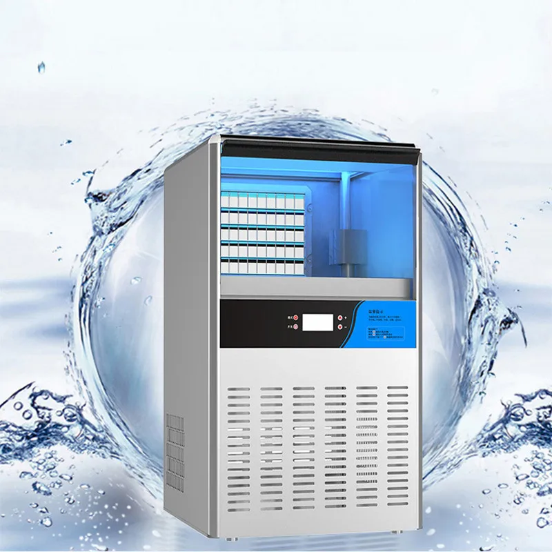 Restaurant Commercial Automatic Electric Ice Block Maker Make Square Ice For Milk Tea Shop Coffee Shop Bar Ice Making Machine