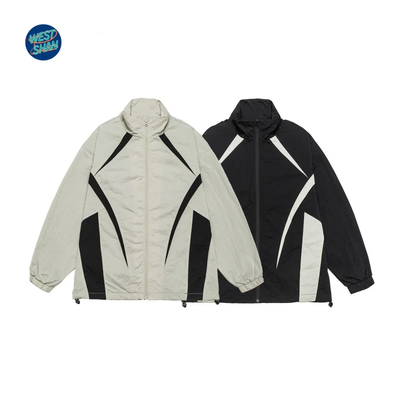 

WESTSHAN EU US Размер Плюс Размер Ретро Контрастный Цвет Воротник-стойка Куртка Мужская Осенняя Повседневная Спортивная Высочайшее Качество Модное Пальто Куртка