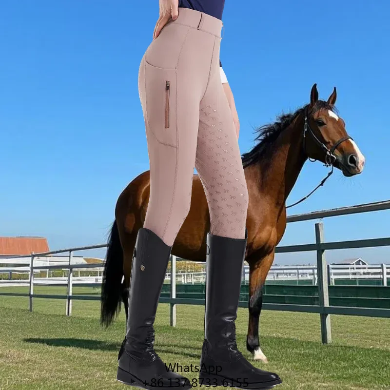 

Women's Durable Anti-Slip Silicone Jodhpur Leggings Quick-Drying Equestrian Sports Pants/Tights Horse Riding Spandex Material