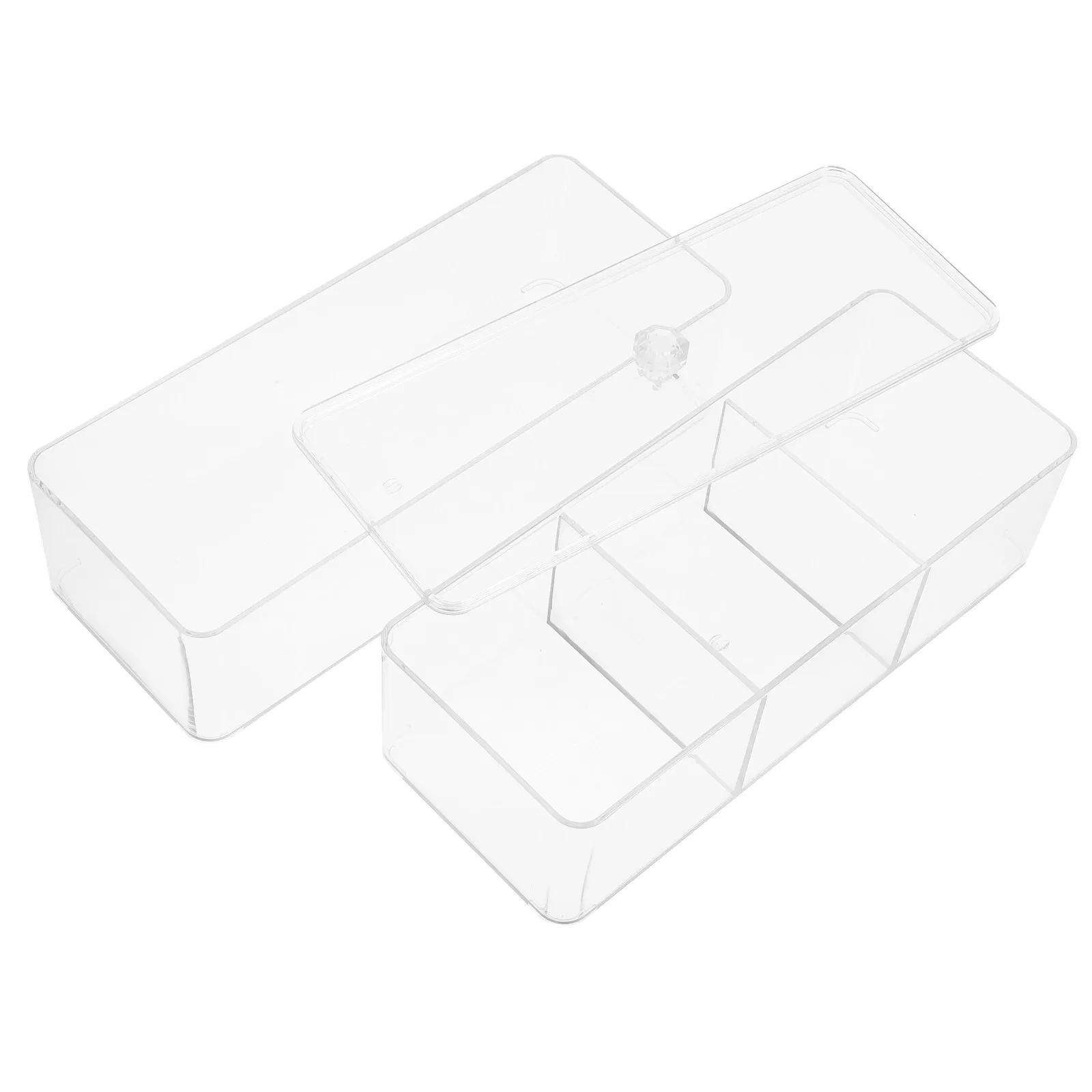 

Набор из 1 прозрачного настольного органайзера для хранения украшений и косметики с отделениями, штабелируемый, для макияжа, помад, парфюмерии и мелочей