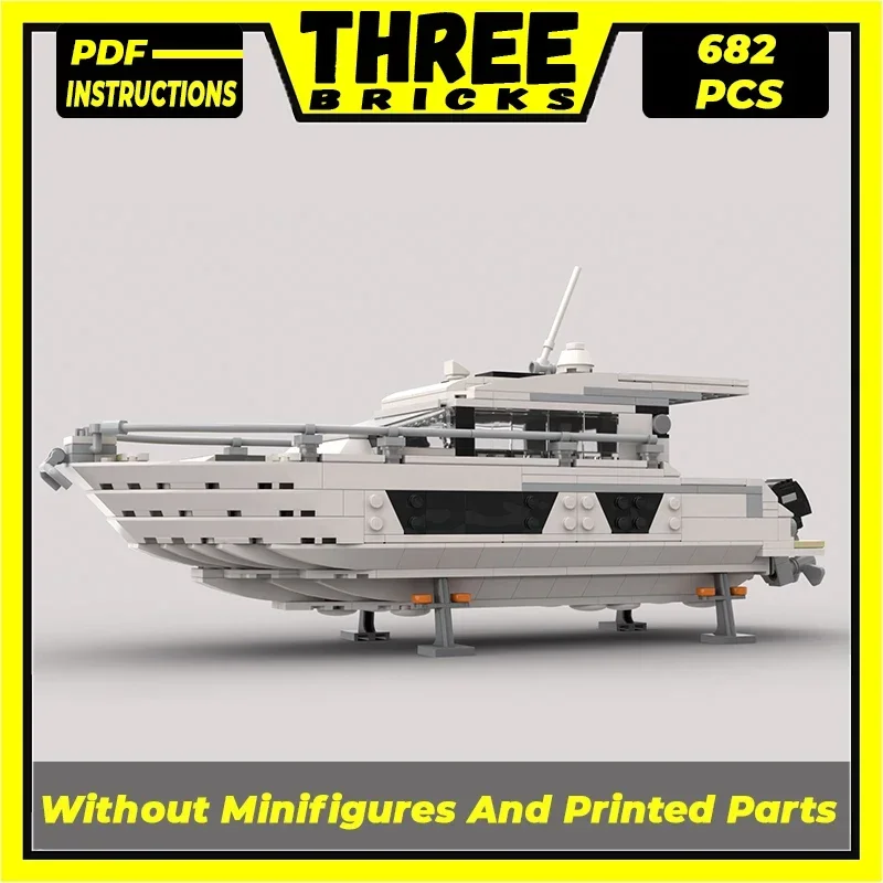 

City Boat Model Moc Building Bricks Outboard Motor Yacht Technology Modular Blocks Gifts Christmas Toys DIY Sets Assembly