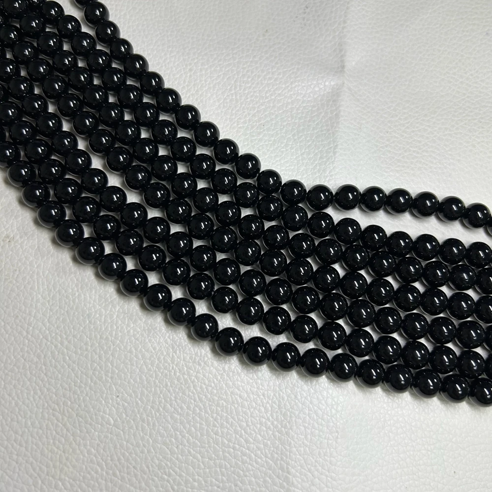 2-20mm Black agate Beads Loose Spacer Beads 38cm Per String for Jewelry Making DIY Bracelet Necklace Accessories