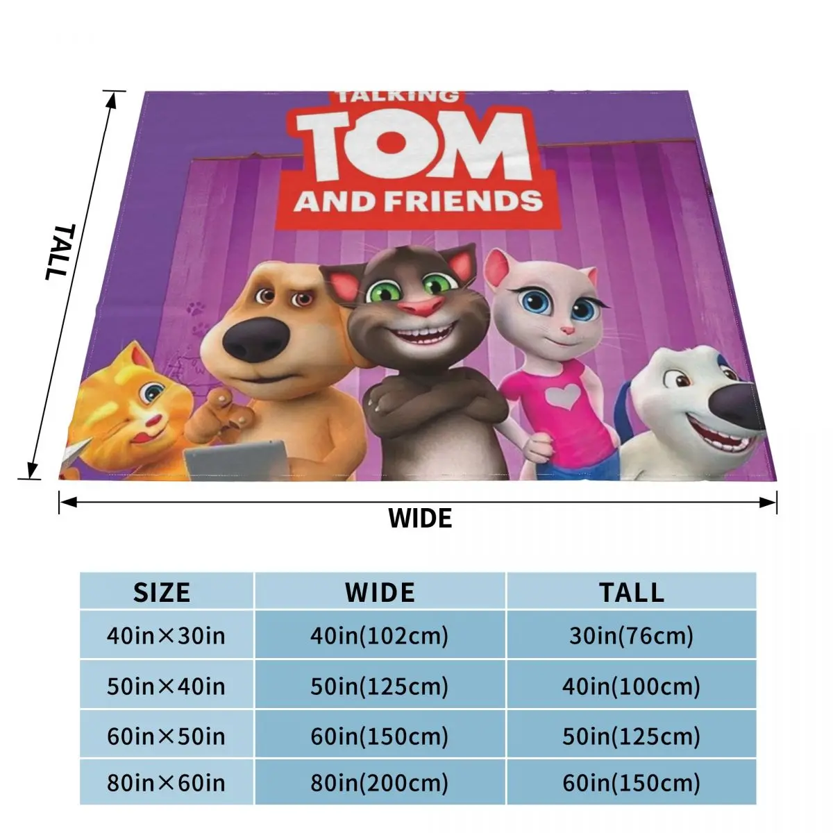 Sixtom the My Talking and friends Tom 2 2021 Throw Blanket Decorative Beds Designers Picnic Beautifuls Blankets