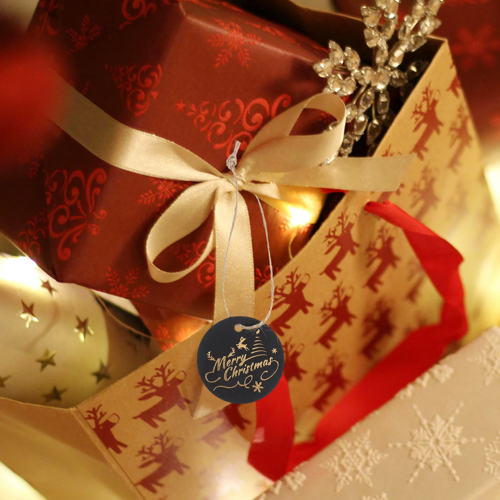 

100Pcs Happy Holiday Season Tags Reliable Quality Thick Cardstock Merry Christmas Messages for Gift Wrapping and Crafting