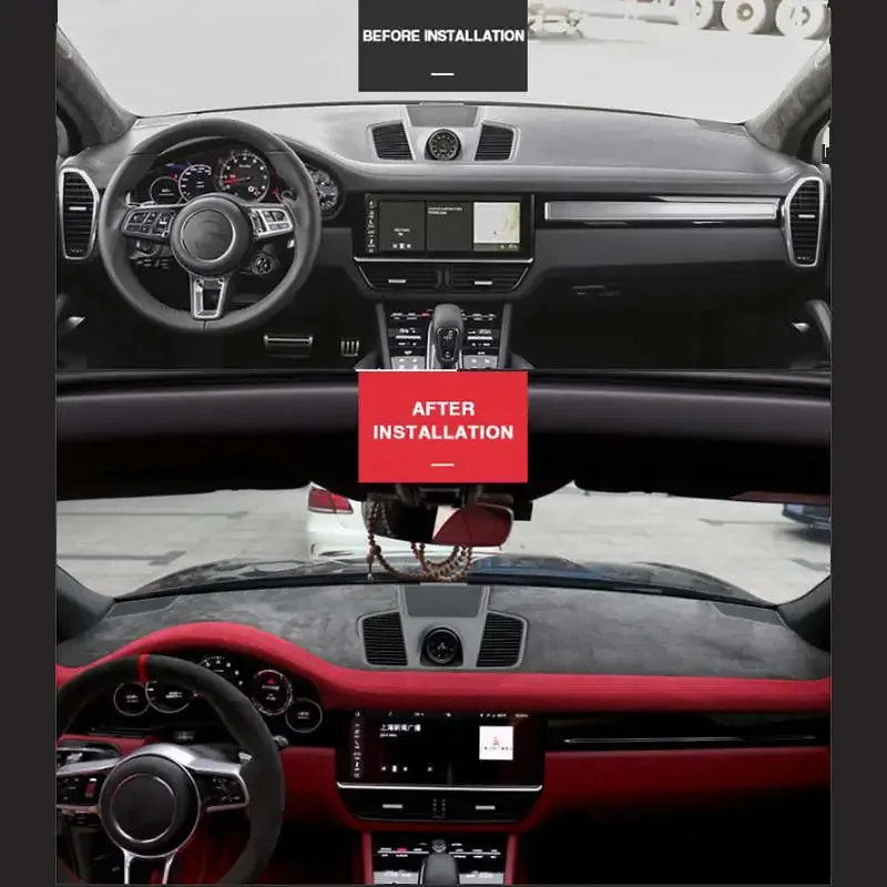 Custom in Alcan tara Car Dashboard Cover for Porsche Cayenne 2020 Mat Shade Cushion Pad Carpets Interior Accessories Car-styling