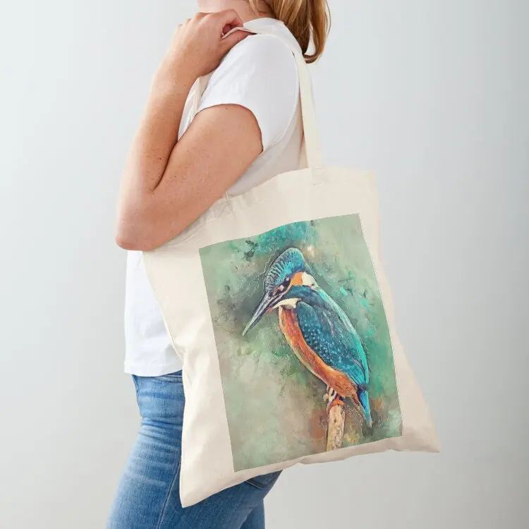 

kingfisher Tote Bag reusable shopping bags tote bag screen personalized tote bag Canvas stote