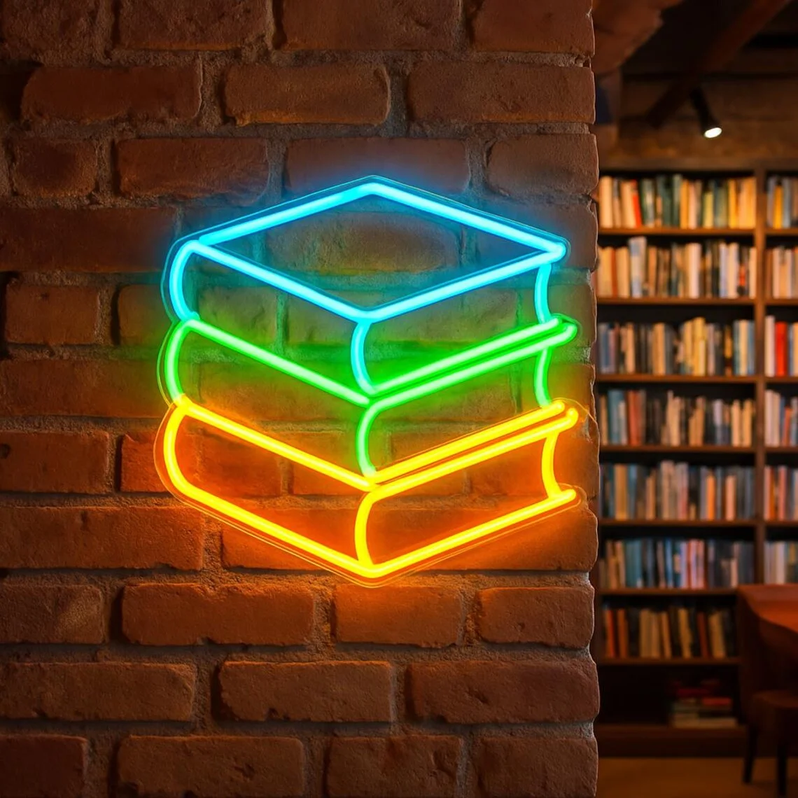 

Bookstore Neon Sign Reading Club Wall Room Decor Library Neon Gift for Book Lover