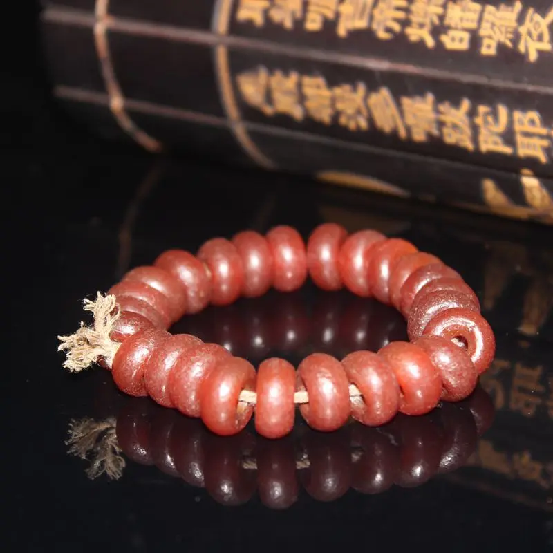 Old Agate Abacus Beads Bracelet Patina Old Red Agate 4.7Mm Large Hole Diameter Abacus Beads String Bead Chain