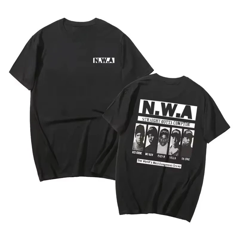 2026 New Rapper Ice Cube MC Ren Dr. Dre DJ Yella Tshirt Gangsta Rap N.W.A NWA Music Group Cotton T-shirt  oversized t shirt