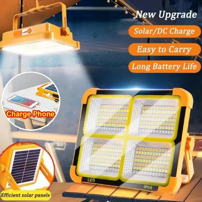 

4 Modes Emergency Light Solar Flashlight Rechargeable Outdoor Waterproof Camping LED Flood Lights