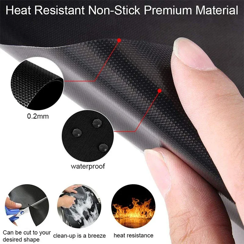 At Most 15PACK Non-stick BBQ Grill Mat  Reusable Baking Mat Outdoor Picnic Cooking Barbecue Tools Cooking Grilling Sheet 40*33cm