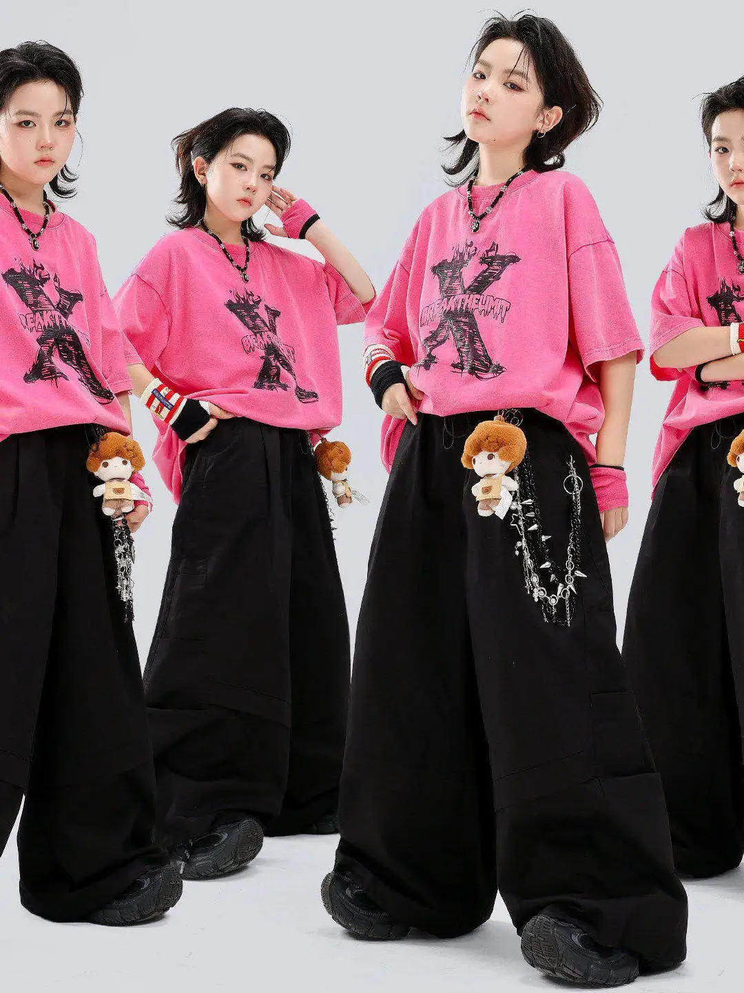 Conjunto de Roupas de Dança de Rua para Crianças, Moda Hip Hop, Conjunto de Roupas Estilosas para Meninos e Meninas
