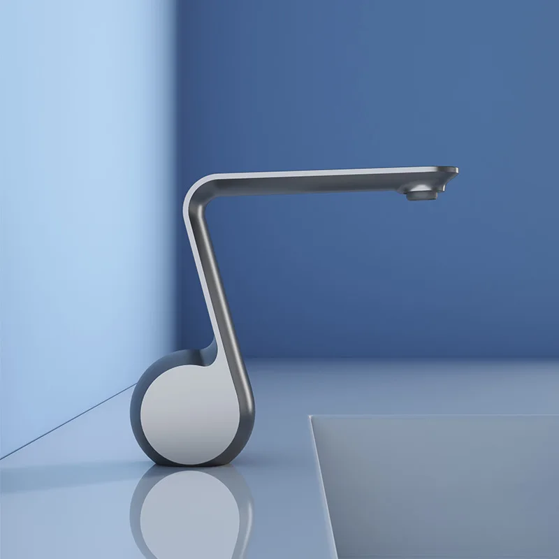 

All copper creative gun gray milky white hand sink washbasin hot and cold splash proof hot and cold washbasin faucet