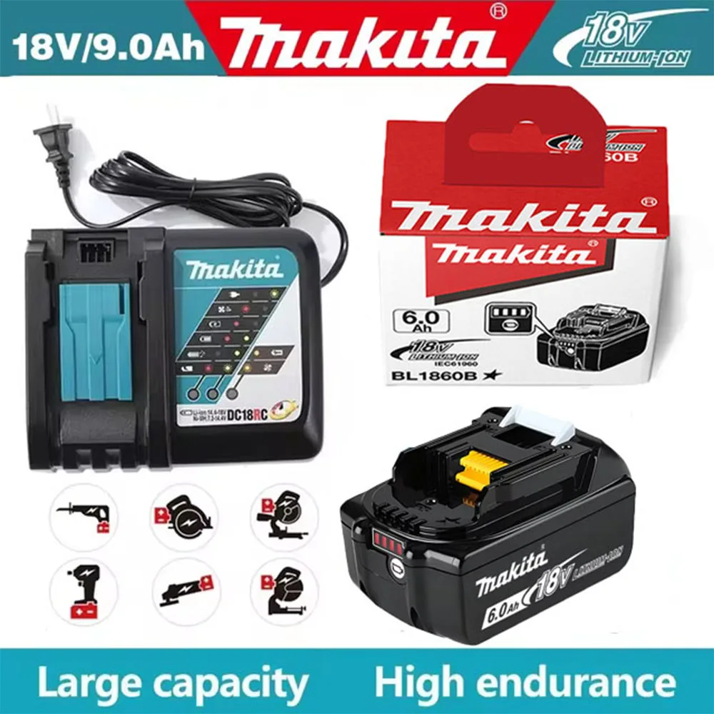 

For Makita 18V BL1830 BL1830B BL1840 BL1840B BL1850 BL1850B Power Tools Battery Original Makita 18V 6.0Ah Rechargeable Battery