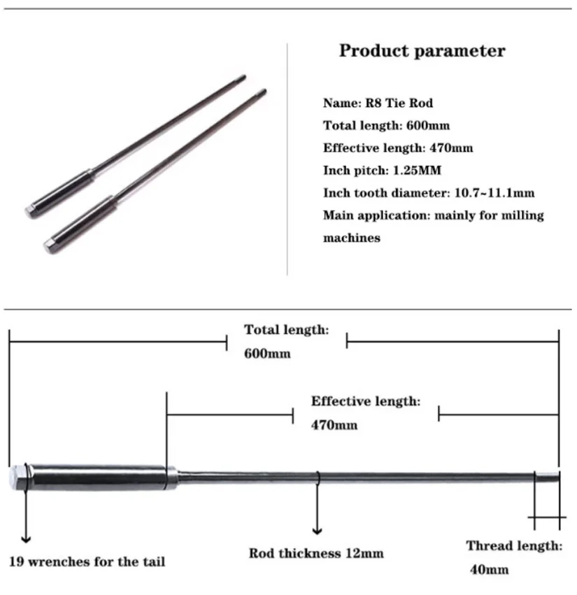 Imagem -05 - Fresadora Drwbar Eixo Tie Rod Handle Hanger Fresadora Parafuso Acessórios em 16 em M12 em