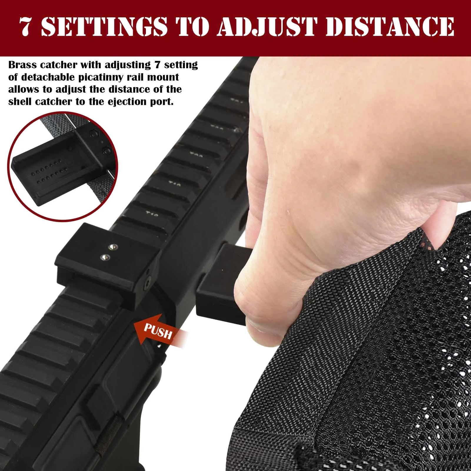 Quick Release Shell Catcher with Detachable Picatinny Heat Resistant Thickened Brass Catcher Mesh for Rifle for AR15 AR10 AK47