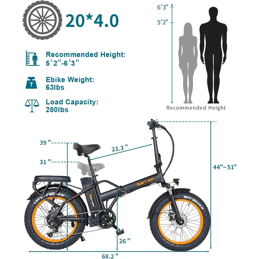 Folding Electric Bike,48V & 624Wh Lithium Removable Battery, Peak 1100W Brushless Motor, Max Speed 28Mph,Step-Over/Thru Frame