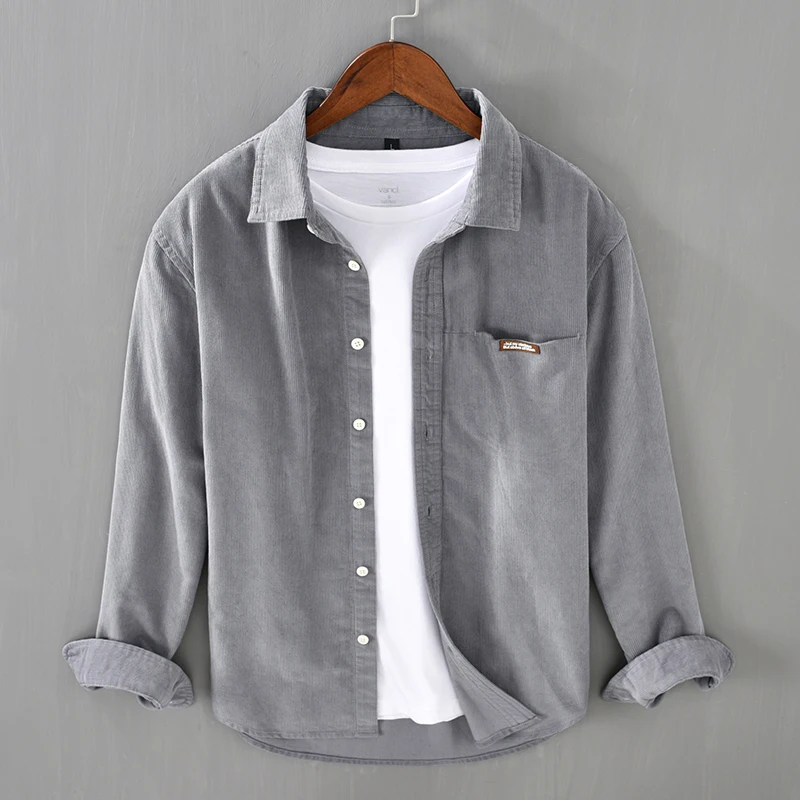 

New 2025 Men's Corduroy Long Sve irt Casual Wear Resistant to Dirt And Wear Spring Autumn Cotton Workwear Jaet