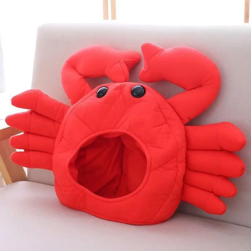 P88A مضحك الكرتون كراب أفخم قبعة دمية محشوة تأثيري القبعات قبعة حزب صور الدعائم