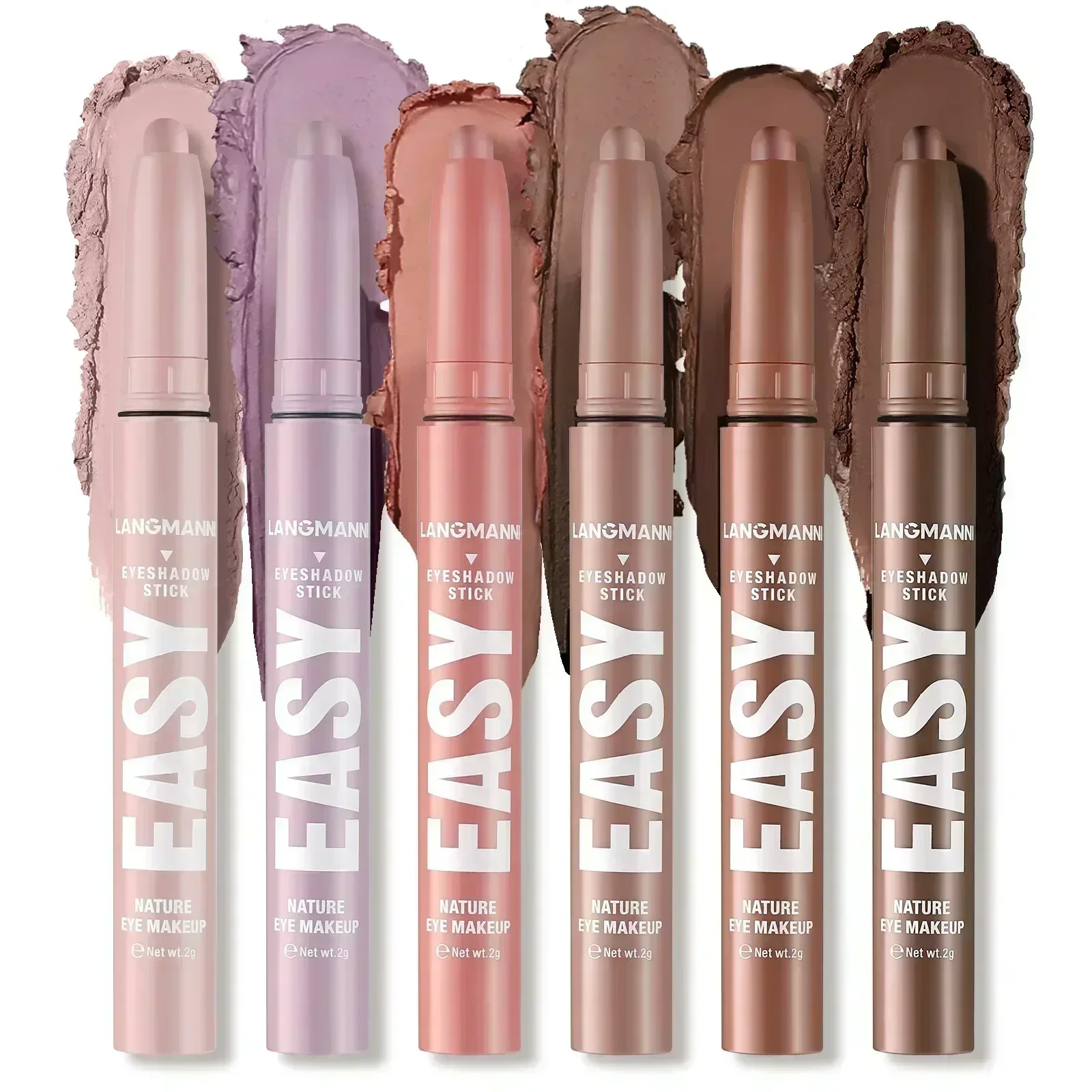 6 色グリッターアイシャドウスティックセット輝き明るくする光沢シルキーな滑らかな質感長持ちする多機能アイシャドウ化粧品